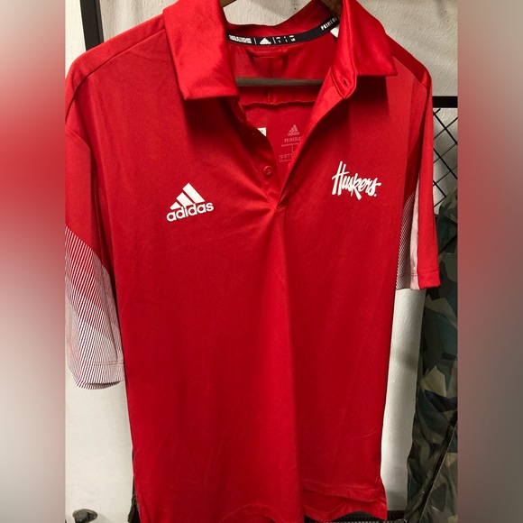 Adidas Nebraska Huskers polo, sz L. Gently used. - Picture 1 of 8